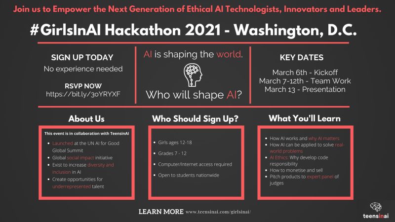 STEMStart Sponsors GirlsInAI Hackathon 2021 -Washington, D.C.